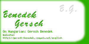 benedek gersch business card